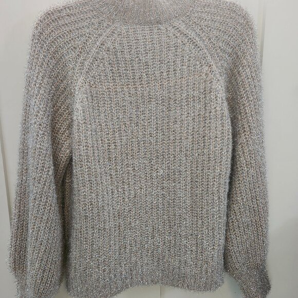 See and Be Seen Silver/Metallic and Tan Sweater Size M - Picture 2 of 8